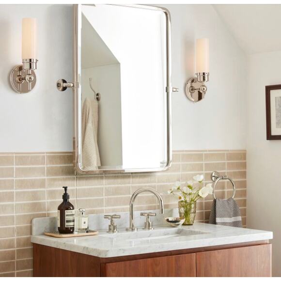 NEW Rejuvenation Waterhouse Short Spout Bathroom Faucet Widespread Cross Chrome - Picture 2 of 6